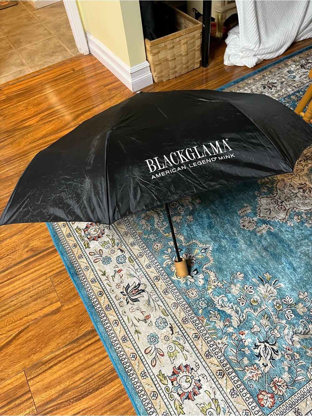 Rare Vintage Blackglama Compact Black Umbrella